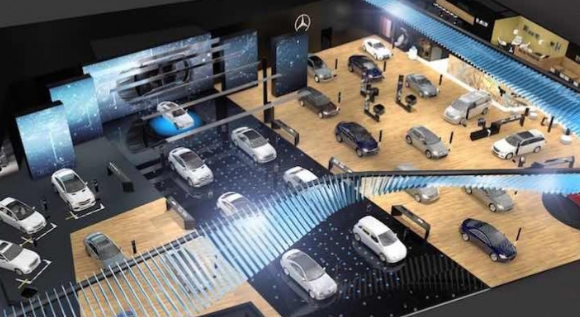 梅赛德斯奔驰概述了巴黎大型展台