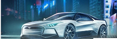 2050年福特野马EV构想成Mach-E脸型正确的2门法拉背车身