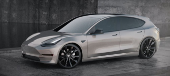 特斯拉Model 3 Hatchback渲染在现代Ioniq 5之后进行