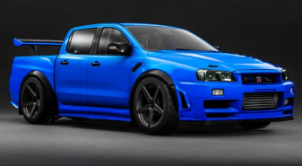 R34 Skyline GT-R 皮卡渲染看起来像福特闪电的 JDM 竞争对手