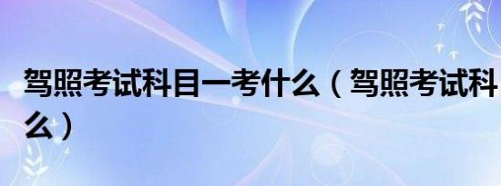 驾照考试科目一考什么（驾照考试科目一考什么）