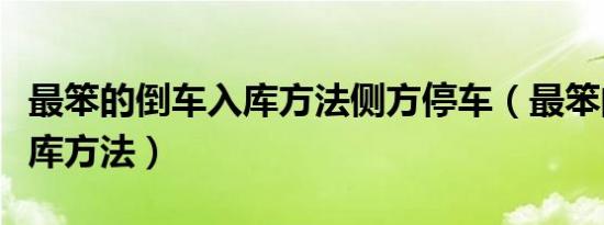 最笨的倒车入库方法侧方停车（最笨的倒车入库方法）