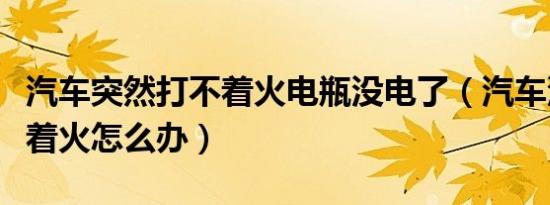汽车突然打不着火电瓶没电了（汽车没电打不着火怎么办）