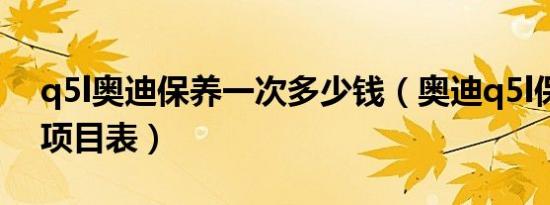 q5l奥迪保养一次多少钱（奥迪q5l保养周期项目表）