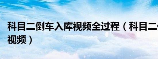 科目二倒车入库视频全过程（科目二倒车入库视频）