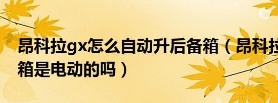 昂科拉gx怎么自动升后备箱（昂科拉gx后备箱是电动的吗）
