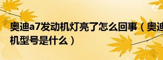奥迪a7发动机灯亮了怎么回事（奥迪A7发动机型号是什么）