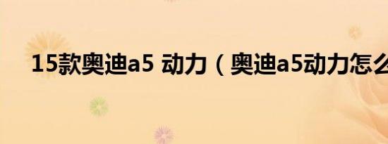 15款奥迪a5 动力（奥迪a5动力怎么样）
