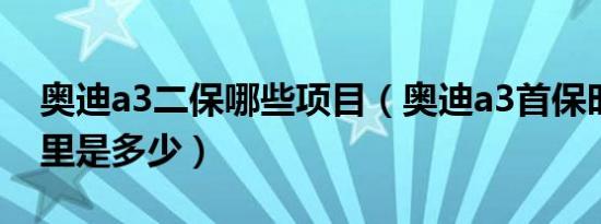 奥迪a3二保哪些项目（奥迪a3首保时间和公里是多少）