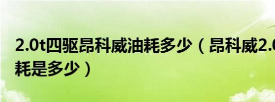 2.0t四驱昂科威油耗多少（昂科威2.0t真实油耗是多少）