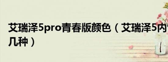 艾瑞泽5pro青春版颜色（艾瑞泽5内饰颜色有几种）