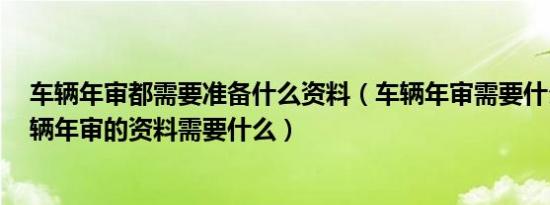 车辆年审都需要准备什么资料（车辆年审需要什么资料 车辆年审的资料需要什么）