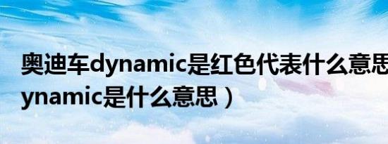 奥迪车dynamic是红色代表什么意思（奥迪dynamic是什么意思）