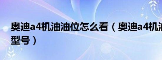 奥迪a4机油油位怎么看（奥迪a4机油用什么型号）