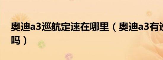 奥迪a3巡航定速在哪里（奥迪a3有巡航定速吗）