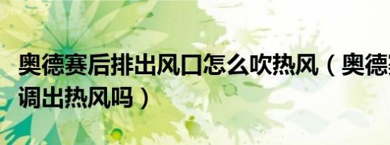 奥德赛后排出风口怎么吹热风（奥德赛后排空调出热风吗）