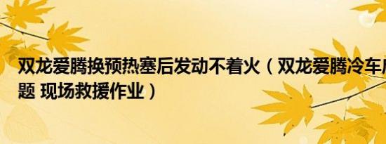 双龙爱腾换预热塞后发动不着火（双龙爱腾冷车启动熄火问题 现场救援作业）