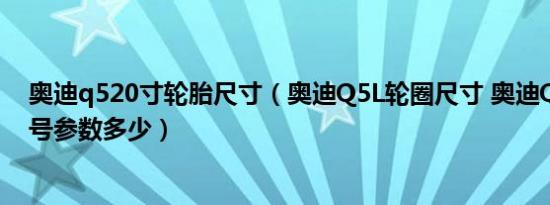奥迪q520寸轮胎尺寸（奥迪Q5L轮圈尺寸 奥迪Q5L轮胎型号参数多少）