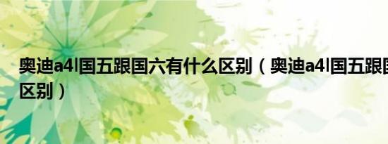 奥迪a4l国五跟国六有什么区别（奥迪a4l国五跟国六有什么区别）