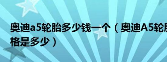 奥迪a5轮胎多少钱一个（奥迪A5轮胎型号规格是多少）