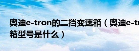 奥迪e-tron的二挡变速箱（奥迪e-tron变速箱型号是什么）