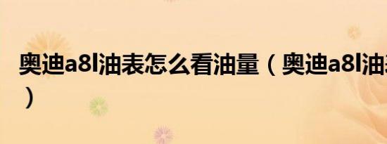 奥迪a8l油表怎么看油量（奥迪a8l油表怎么看）