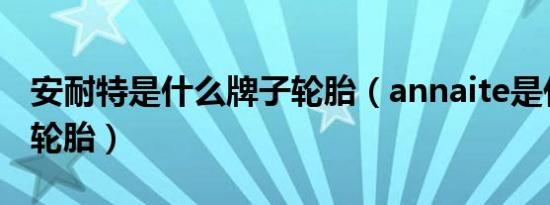安耐特是什么牌子轮胎（annaite是什么牌子轮胎）