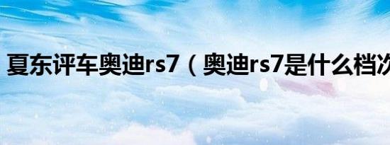 夏东评车奥迪rs7（奥迪rs7是什么档次的车）