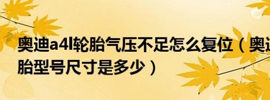 奥迪a4l轮胎气压不足怎么复位（奥迪A4L轮胎型号尺寸是多少）