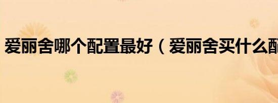 爱丽舍哪个配置最好（爱丽舍买什么配置好）