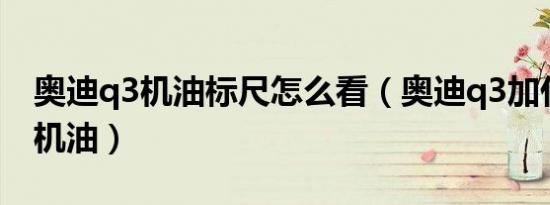 奥迪q3机油标尺怎么看（奥迪q3加什么型号机油）