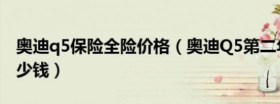 奥迪q5保险全险价格（奥迪Q5第二年保险多少钱）