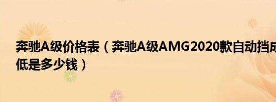 奔驰A级价格表（奔驰A级AMG2020款自动挡成交价格最低是多少钱）