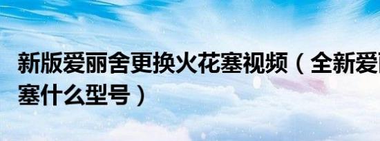 新版爱丽舍更换火花塞视频（全新爱丽舍火花塞什么型号）