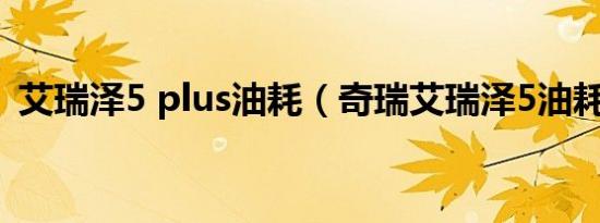 艾瑞泽5 plus油耗（奇瑞艾瑞泽5油耗多少）