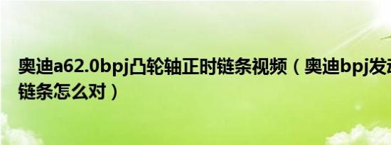 奥迪a62.0bpj凸轮轴正时链条视频（奥迪bpj发动机凸轮轴链条怎么对）