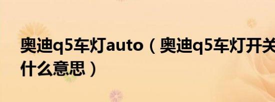 奥迪q5车灯auto（奥迪q5车灯开关上auto什么意思）