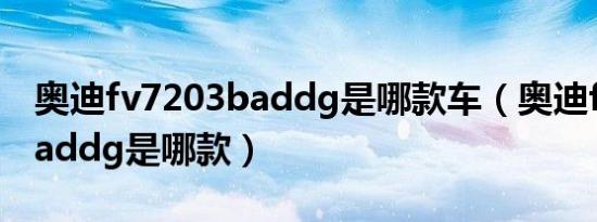 奥迪fv7203baddg是哪款车（奥迪fv7203baddg是哪款）