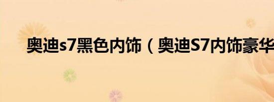 奥迪s7黑色内饰（奥迪S7内饰豪华吗）