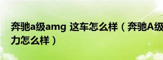 奔驰a级amg 这车怎么样（奔驰A级AMG动力怎么样）