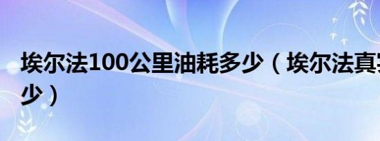 埃尔法100公里油耗多少（埃尔法真实油耗多少）
