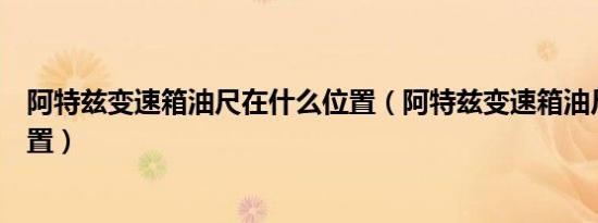 阿特兹变速箱油尺在什么位置（阿特兹变速箱油尺在什么位置）