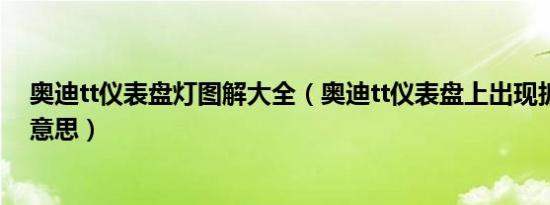 奥迪tt仪表盘灯图解大全（奥迪tt仪表盘上出现扳手是什么意思）