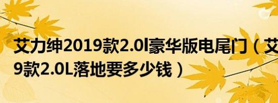 艾力绅2019款2.0l豪华版电尾门（艾力绅2019款2.0L落地要多少钱）