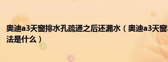 奥迪a3天窗排水孔疏通之后还漏水（奥迪a3天窗异响解决办法是什么）