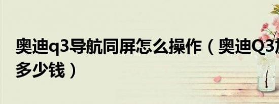 奥迪q3导航同屏怎么操作（奥迪Q3加装导航多少钱）