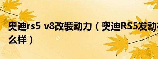 奥迪rs5 v8改装动力（奥迪RS5发动机动力怎么样）