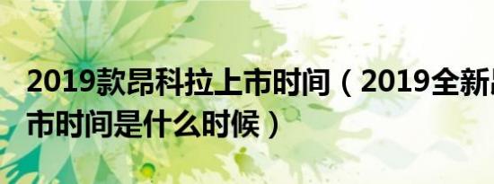 2019款昂科拉上市时间（2019全新昂科拉上市时间是什么时候）