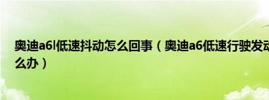 奥迪a6l低速抖动怎么回事（奥迪a6低速行驶发动机抖动怎么办）