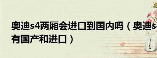 奥迪s4两厢会进口到国内吗（奥迪s4为什么有国产和进口）